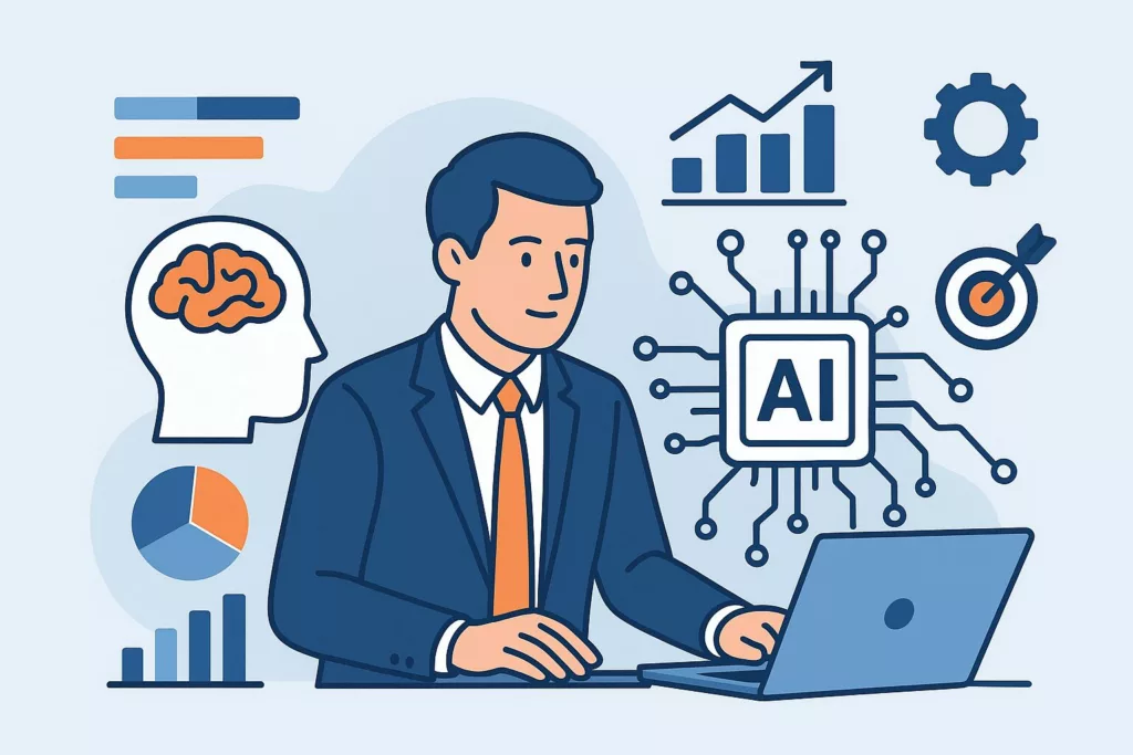 Un employé FreewayTeam qui regarde des IA sur son ordinateur - Pourquoi les CMO doivent maîtriser l’IA pour rester compétitifs